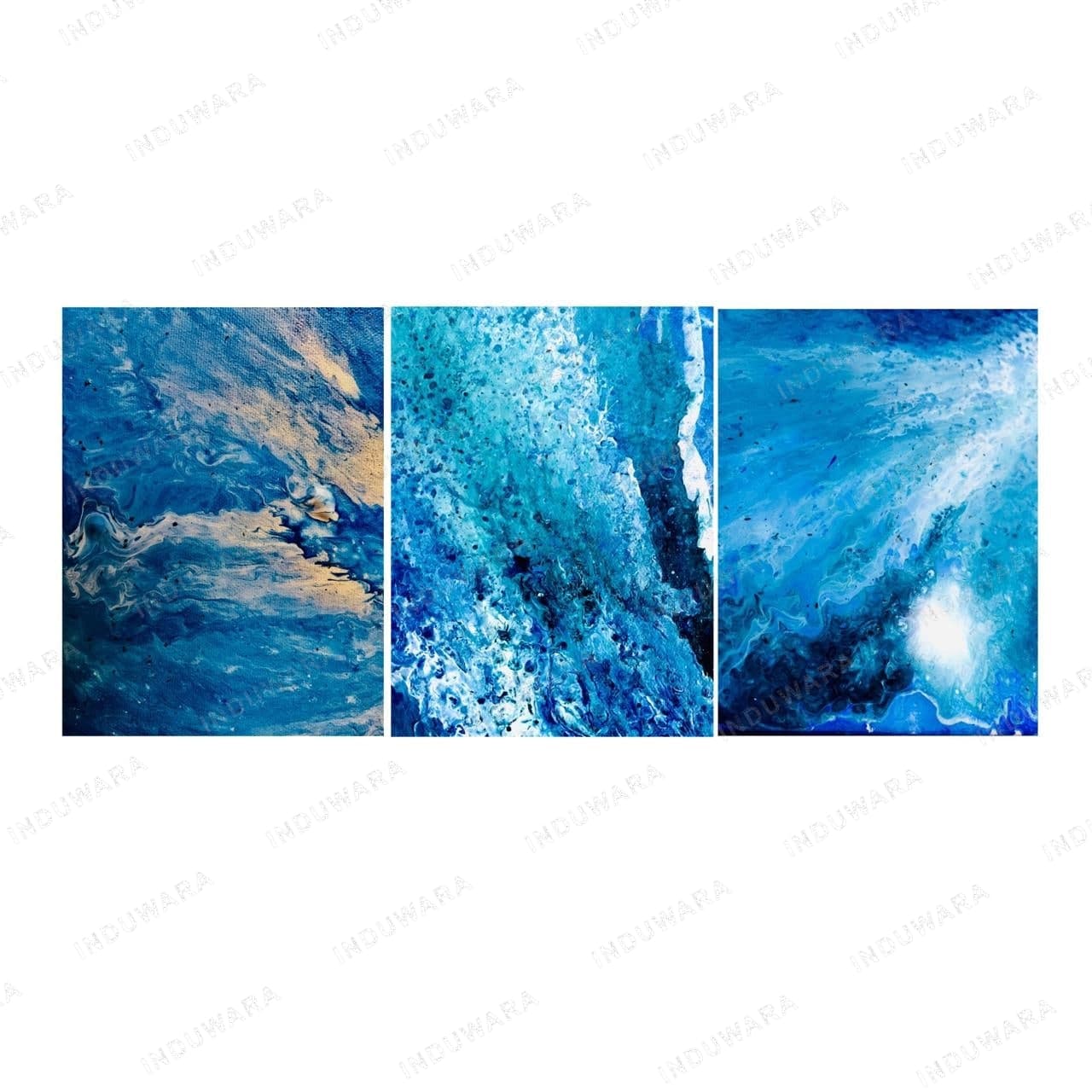 Ocean Bloom — Details — Resin & acrylic pour on canvas