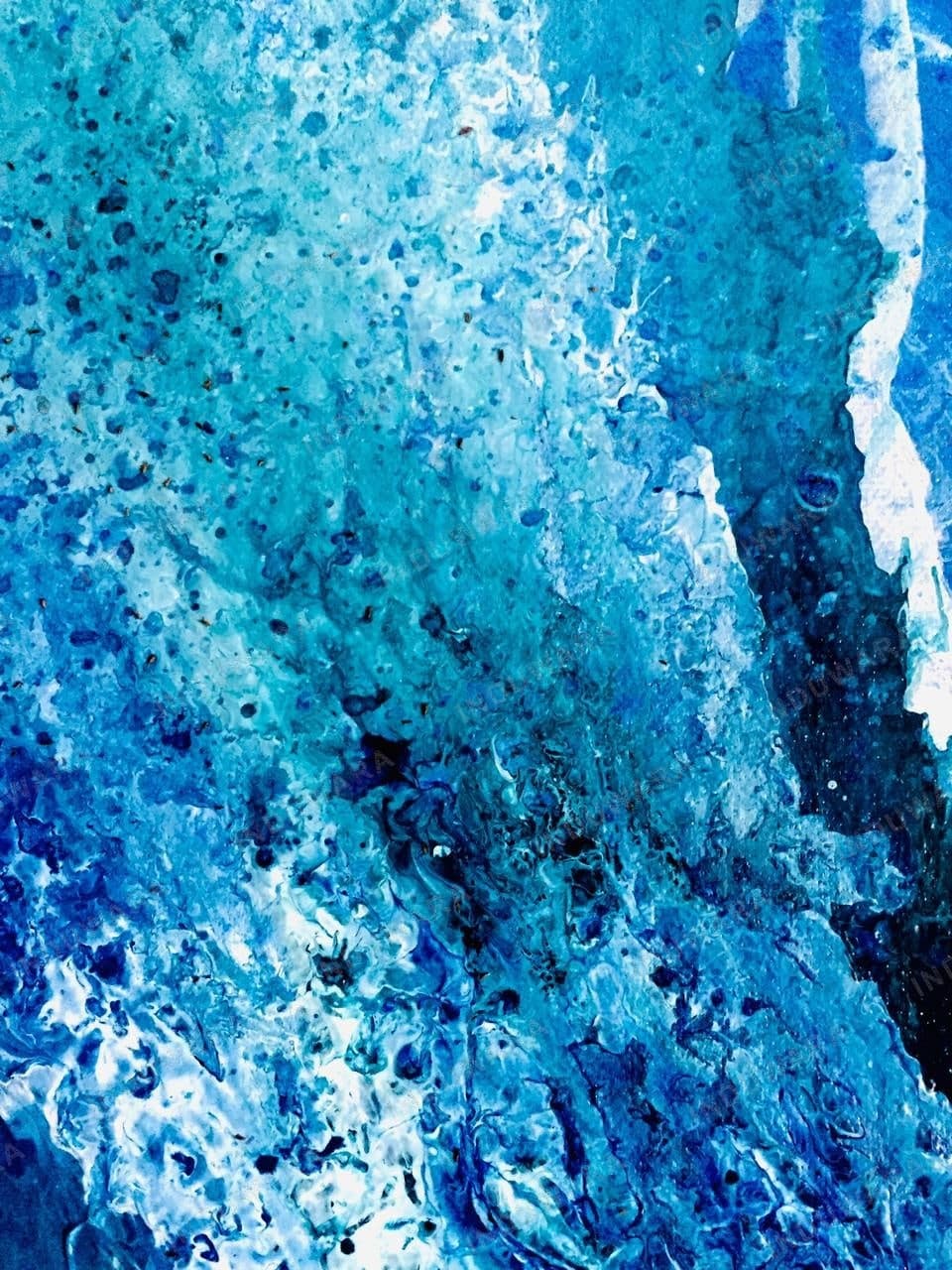 Ocean Bloom II — Acrylic pour on canvas