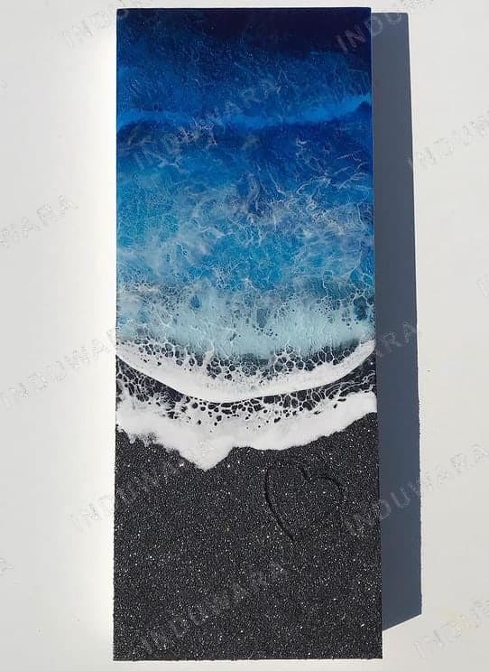 Tidal Embrace — Resin art on wood panel